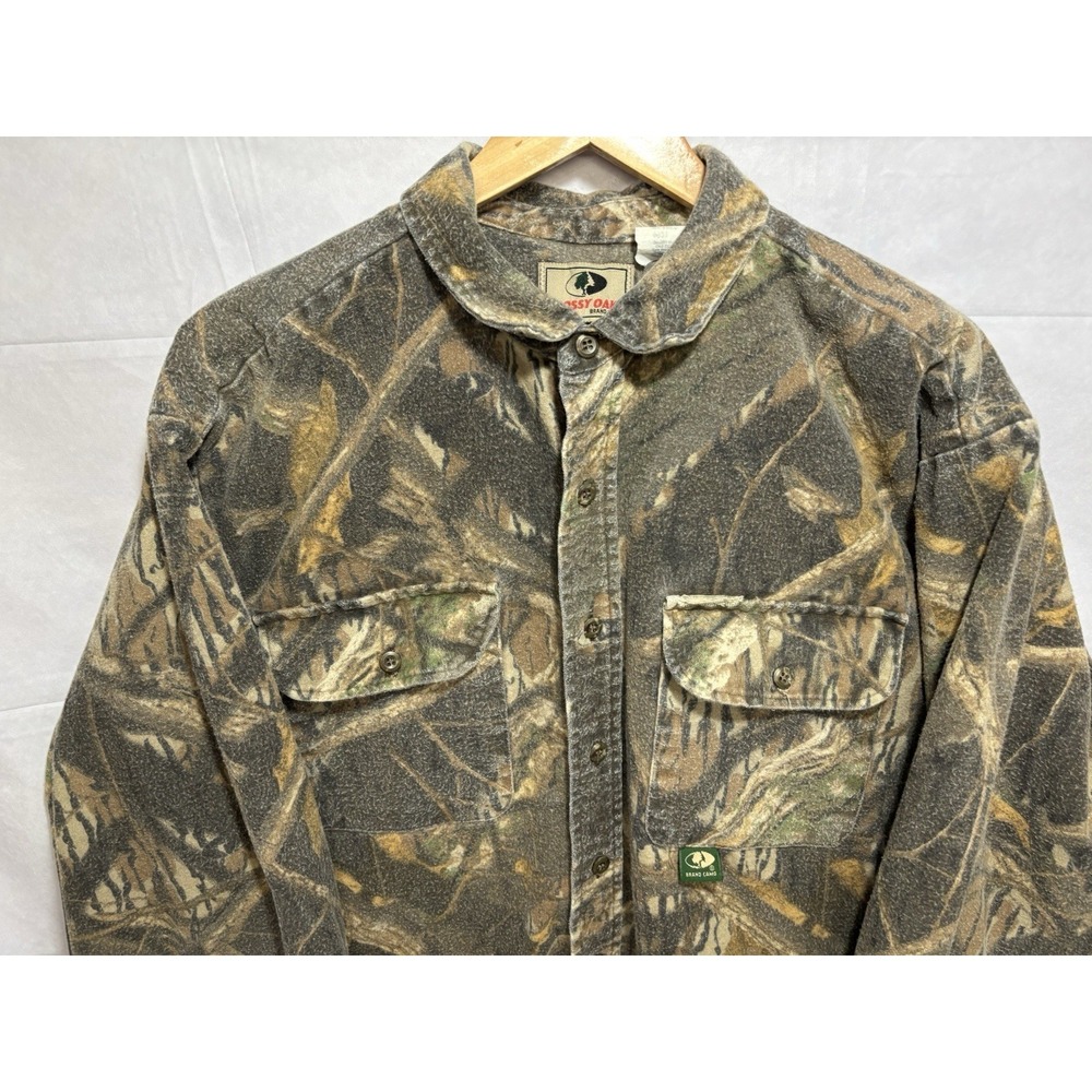 Mossy Oak Shirt Men's XL Treestand Camo Hunting 80s RARE USA Button Vintage